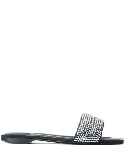 Alexander Wang Vy Crystal Embellished Slide Sandal In Blue