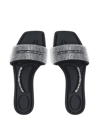 Alexander Wang Vy Crystal Embellished Slide Sandal In Blue