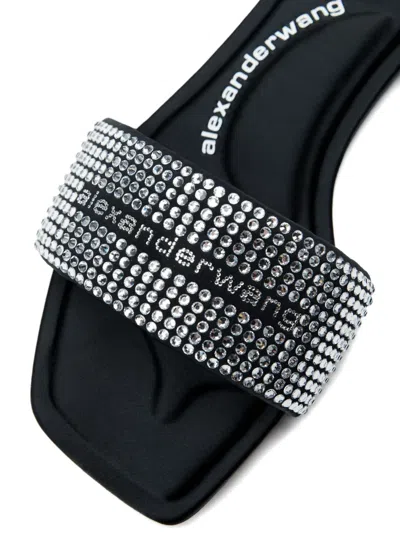 Alexander Wang Vy Crystal Embellished Slide Sandal In Blue