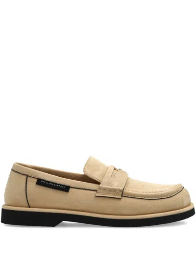 Stella Mccartney Ryder Penny-strap Suede Loafers In Neutral