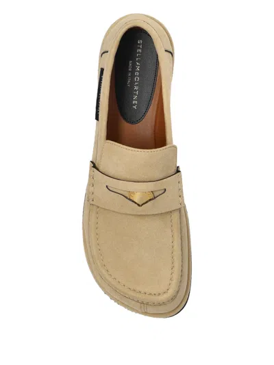 Stella Mccartney Ryder Penny-strap Suede Loafers In Neutral