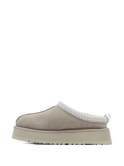 Ugg Tazz Platform-sole Braided-trim Slippers In Gray