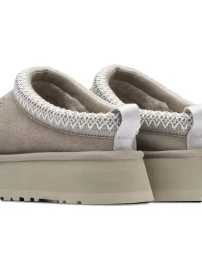 Ugg Tazz Platform-sole Braided-trim Slippers In Gray