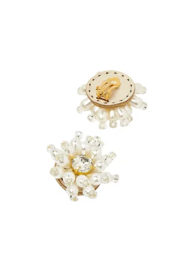 Vanina Beaded Crystal Earrings In Neutral
