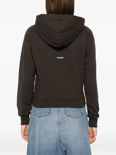 Jw Anderson Cotton Jersey Hoodie In Burgundy