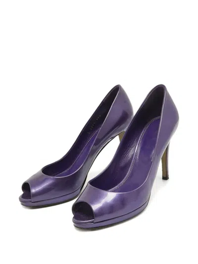 Pre-owned Sergio Rossi Vintage  105mm Patent-finish Pumps In Purple