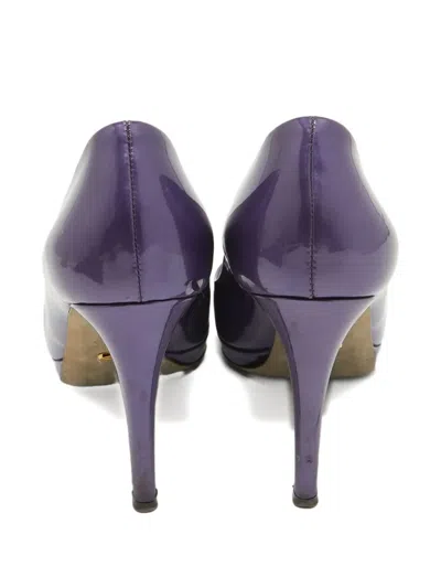 Pre-owned Sergio Rossi Vintage  105mm Patent-finish Pumps In Purple