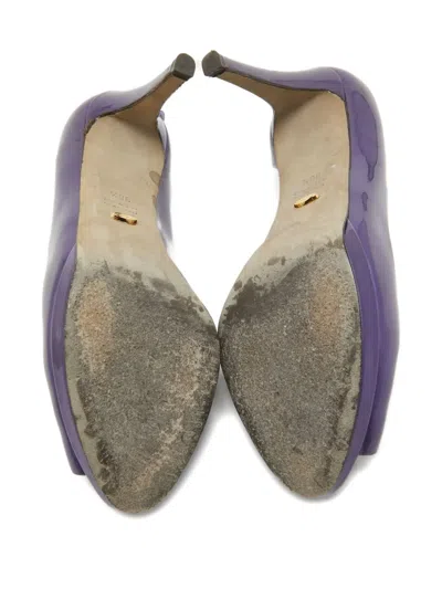 Pre-owned Sergio Rossi Vintage  105mm Patent-finish Pumps In Purple