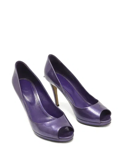 Pre-owned Sergio Rossi Vintage  105mm Patent-finish Pumps In Purple