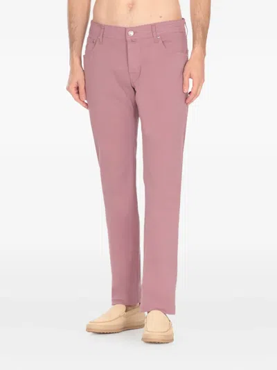 Jacob Cohen Logo-patch Trousers In Pink
