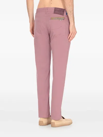 Jacob Cohen Logo-patch Trousers In Pink