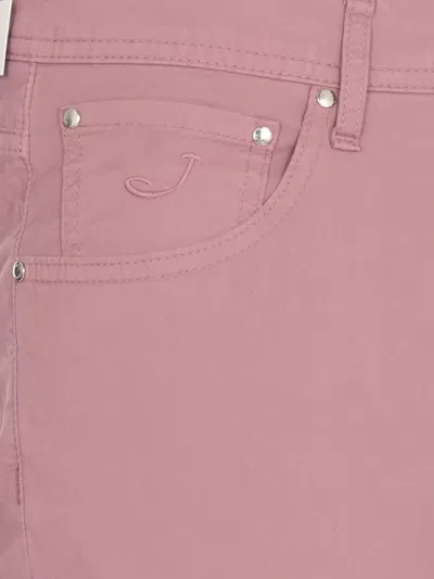 Jacob Cohen Logo-patch Trousers In Pink