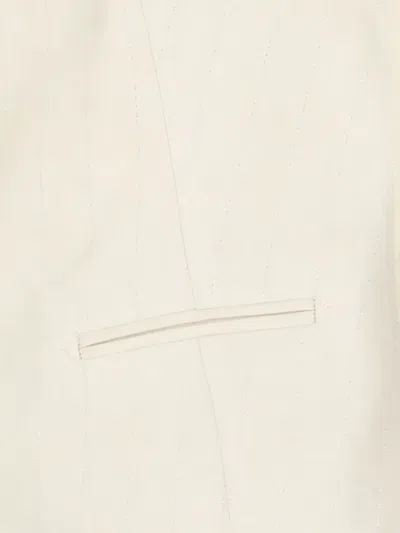 Tagliatore Ivory Cotton-linen Gilet With V-neck Design And Button Fastening