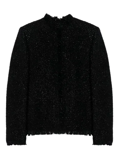 Givenchy Tweed And Lurex Blazer In Black