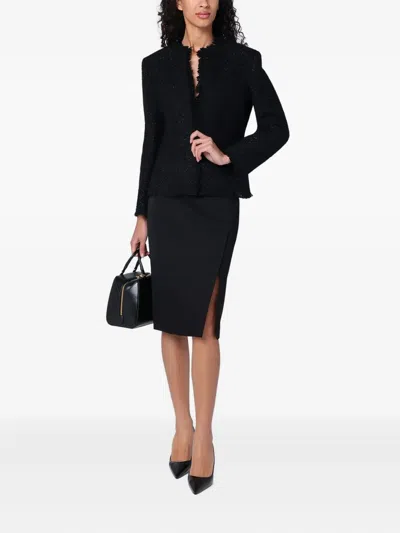 Givenchy Tweed And Lurex Blazer In Black