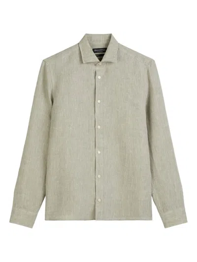 Marc O'polo Textured Button-up Shirt In Gray