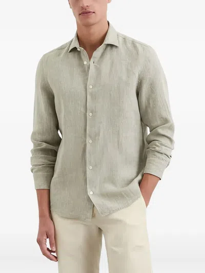 Marc O'polo Textured Button-up Shirt In Gray
