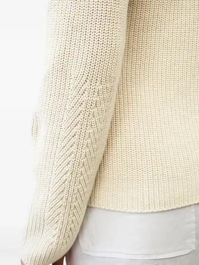 Marc O'polo V-neck Ribbed Sweater In Green