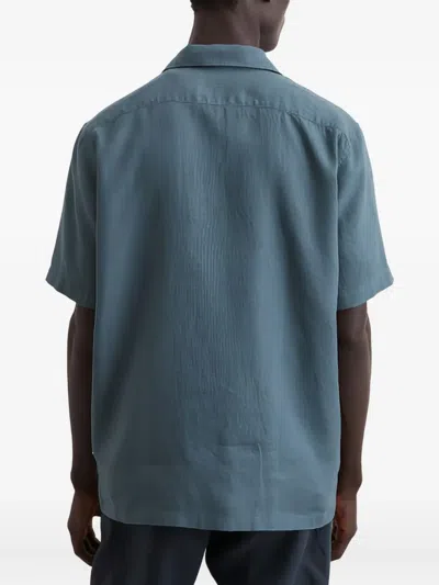 Marc O'polo Short-sleeve Button-up Shirt In Blue