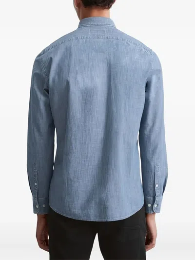 Marc O'polo Button-up Chambray Shirt In Blue