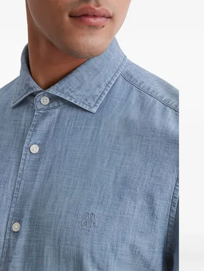 Marc O'polo Button-up Chambray Shirt In Blue