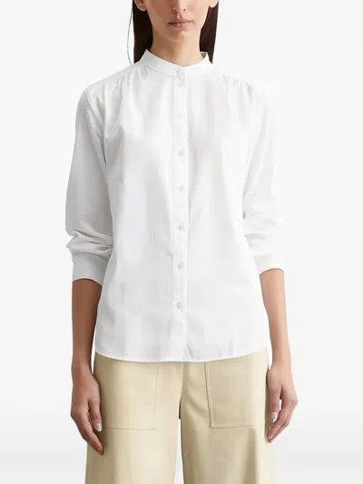 Marc O'polo High-neck Button-up Shirt In White