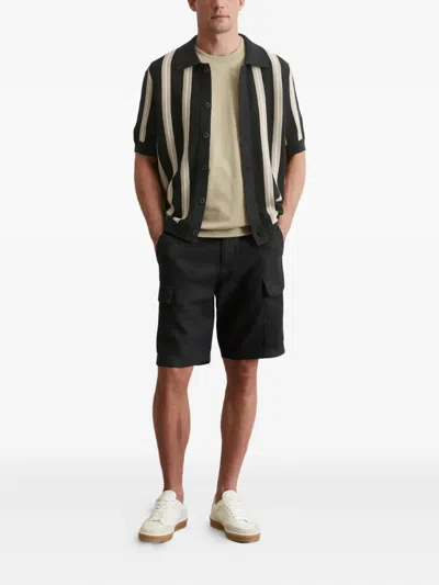 Marc O'polo Striped Short-sleeve Shirt In Black