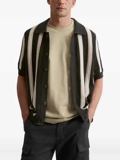 Marc O'polo Striped Short-sleeve Shirt In Black