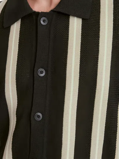 Marc O'polo Striped Short-sleeve Shirt In Black