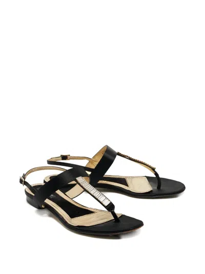 Pre-owned Dolce & Gabbana Satin Crystal Sandals