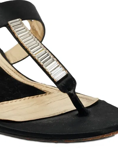 Pre-owned Dolce & Gabbana Satin Crystal Sandals