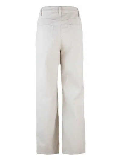 Apc Straight Leg Trousers With Pockets And Belt Loops In White