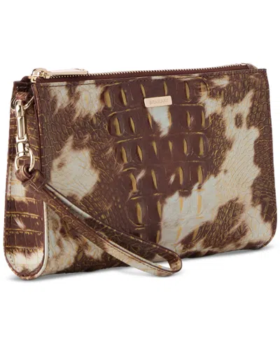 Brahmin Daisy Melbourne Embossed Leather Clutch