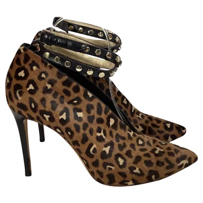 Jimmy Choo Leopard Ankle-strap Pumps In Brown Pony Hair In Animal Print
