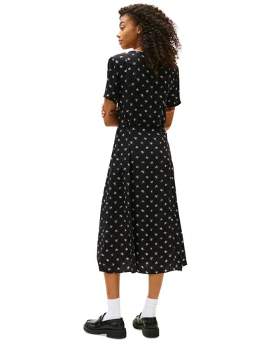Tommy Jeans Women's Floral-print Picot-trim Shirtdress