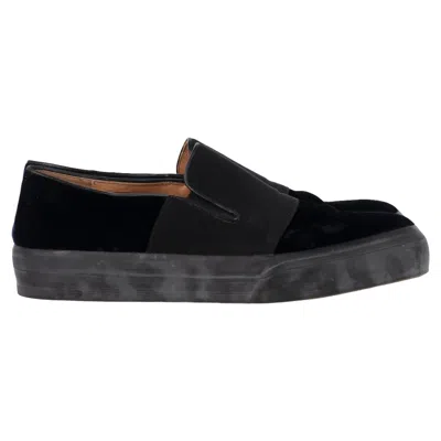 Dries Van Noten Slip-on Sneakers In Black Velvet In Black