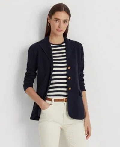 Ralph Lauren Sweater Knit Blazer P Xs Xxl In Blue