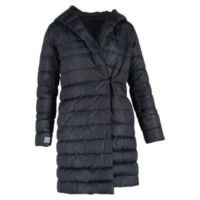 Max Mara Hooded Down Jacket In Navy Blue Polyamide In Blue