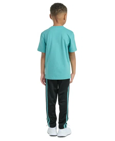 Adidas Originals Toddler & Little Boys Short Sleeve T-shirt & Tricot Pant Set In Blue