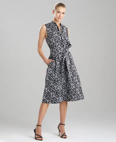 Natori Women's Embroidered Cotton A-line Dress In Black