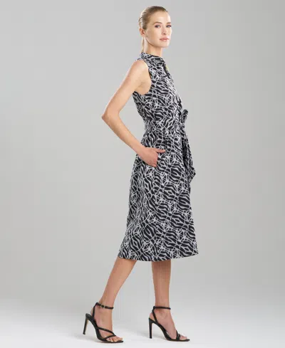Natori Women's Embroidered Cotton A-line Dress In Black