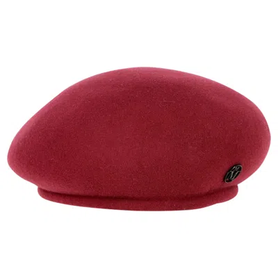 Maison Michel Bonnie Beret In Red Wool
