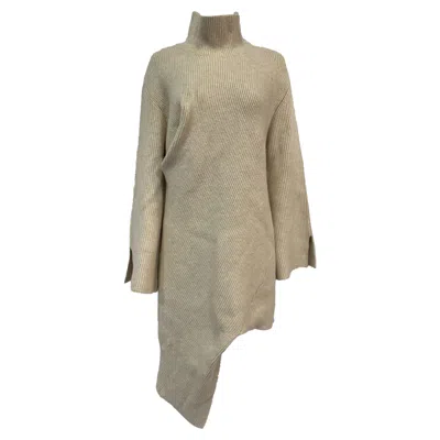 Cult Gaia Cooke Knit Dress In Beige Acrylic In Gray