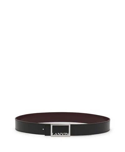 Lanvin Signature Reversible Leather Belt In Brown