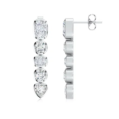 Angara Bezel-set Multi-shape Lab-grown Diamond Dangle Earrings