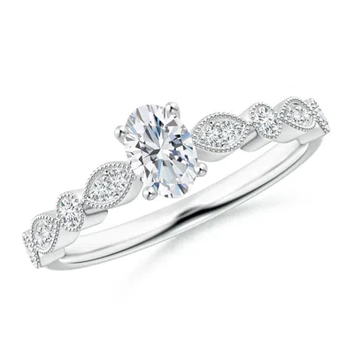 Angara Lab-grown-vintage Inspired Oval Diamond Marquise And Dot Ring