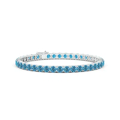 Angara Classic Fancy Intense Blue Diamond Linear Tennis Bracelet