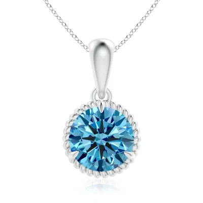 Angara Rope-framed Claw-set Fancy Intense Blue Diamond Solitaire Pendant