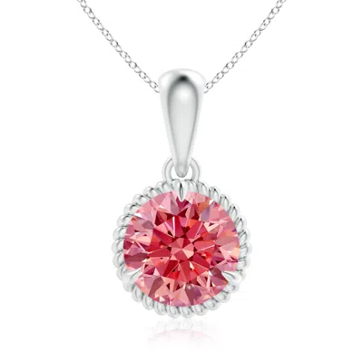 Angara Rope-framed Claw-set Fancy Intense Pink Diamond Solitaire Pendant