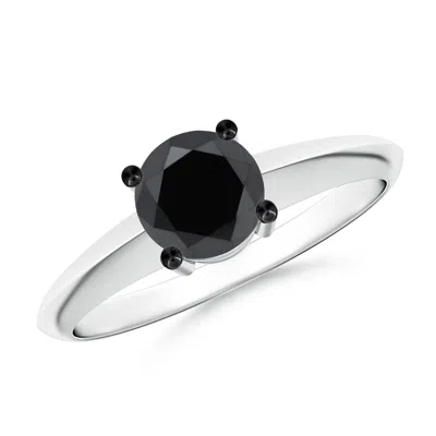 Angara Prong-set Enhanced Black Diamond Solitaire Engagement Ring